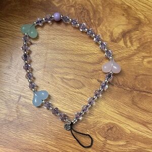 String Ting Phone Wristlet Bracelet with Heart Charms